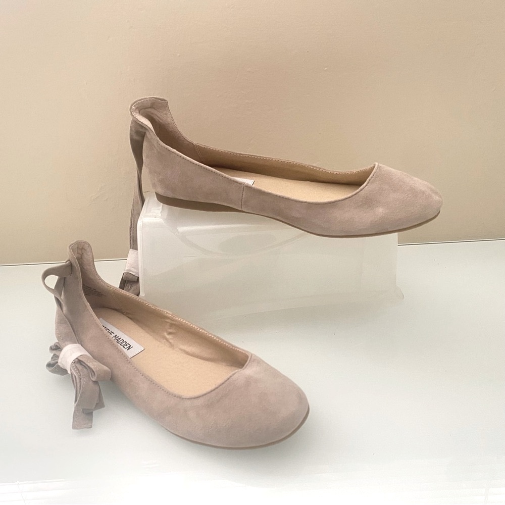 Steve Madden Blcome Light Gray Straps Leather Size 7M NWOT Ballet Flats - Picture 10 of 10